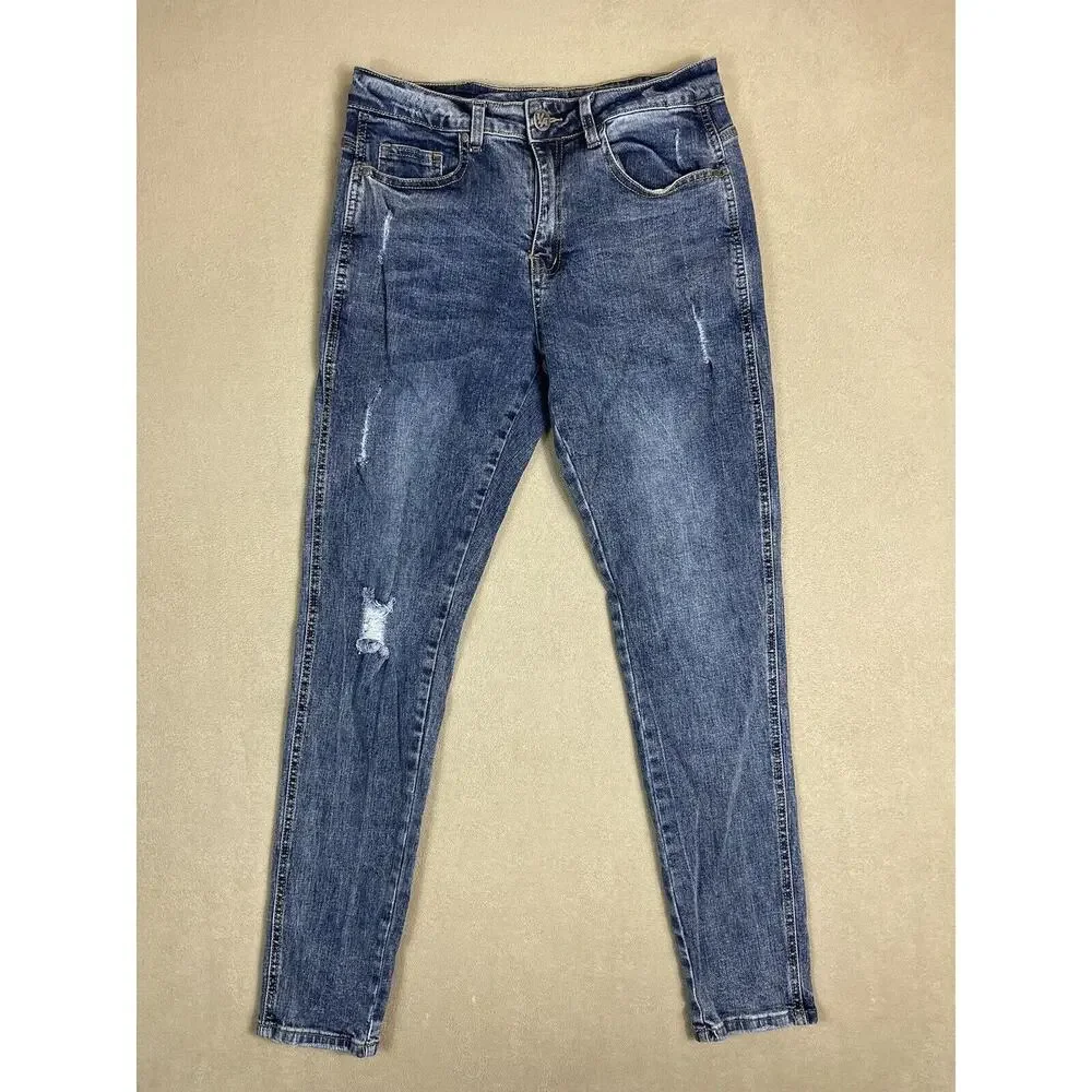Young LA Jeans Men 32x32 Blue Tailored Slim Fit Distressed Casual Denim Adult
